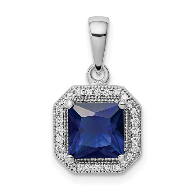 Details about   .925 Sterling Silver Blue & Clear CZ Key Charm Pendant MSRP $228